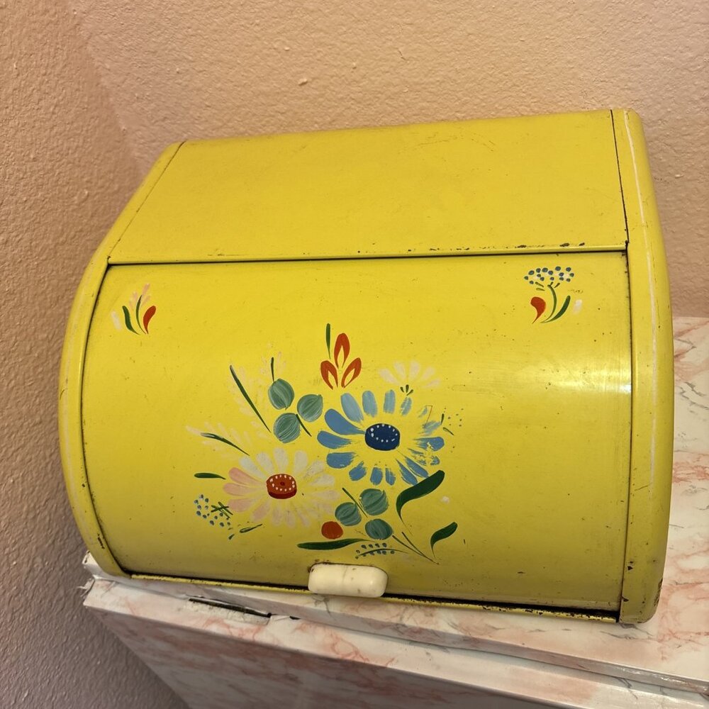 Yellow Daisy Ransburg Mcm Breadbox